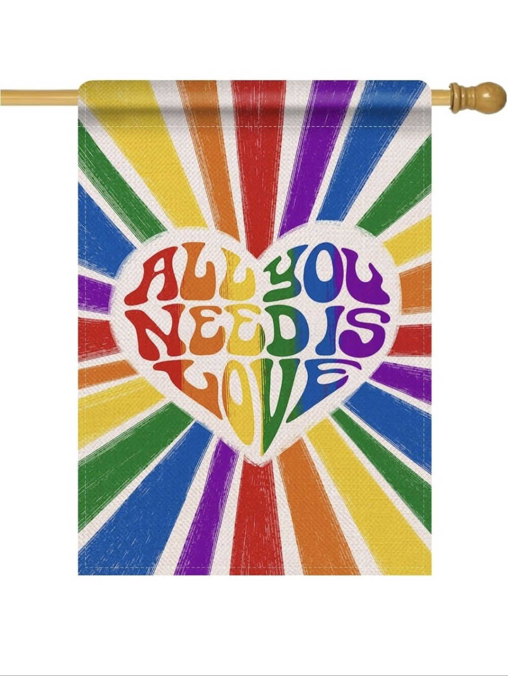 Artofy Pride Rainbow All You Need is Love Large Decorative House Flag